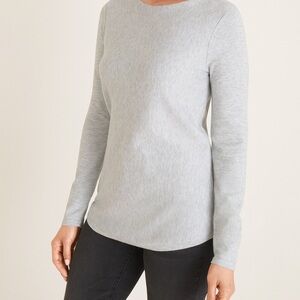 {Chicos} Women's Heather Gray Bateau Sweater